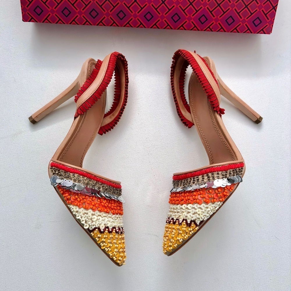 Tory Burch ISLE 105MM SLINGBACK EMBELLISHMENT/SUEDE/NAPPA NATURAL
VACHETTA 7 - Picture 5 of 11